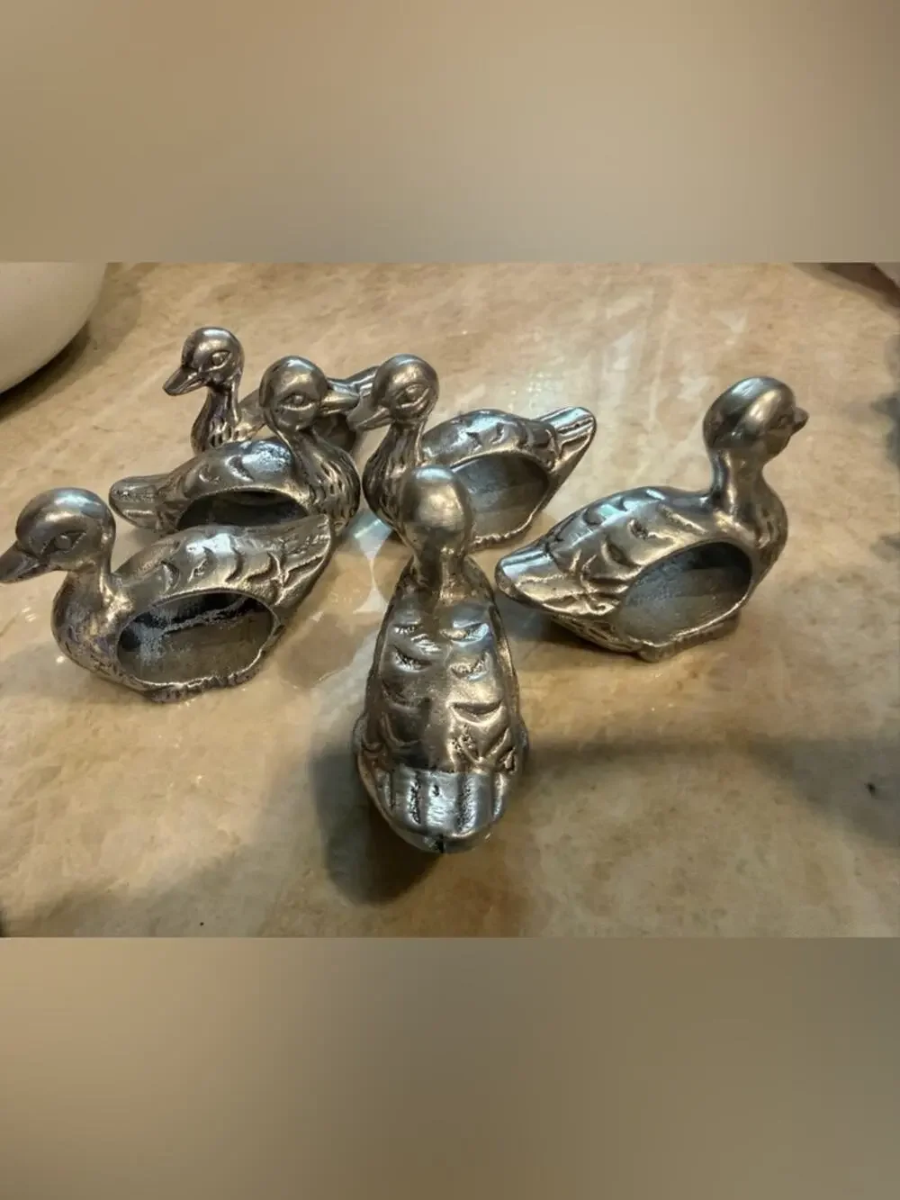 Pewter aluminum duck making rings set of 6